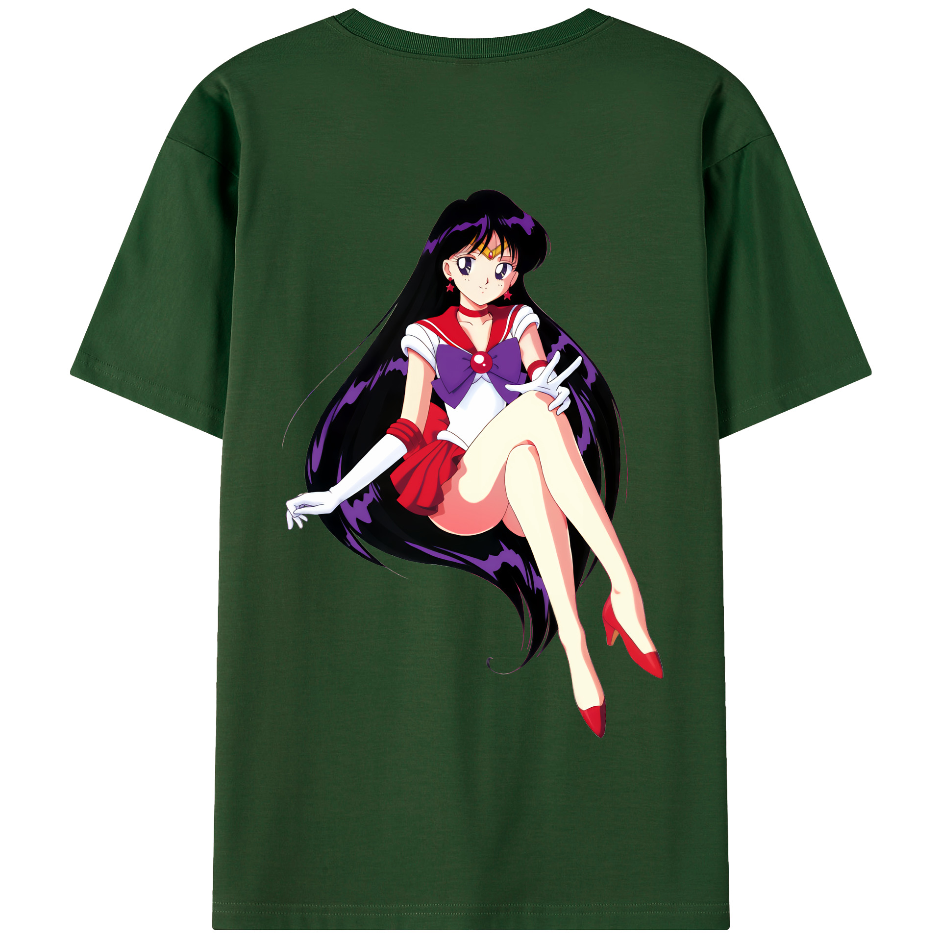 （画像用） 美少女戦士セーラームーン 火野レイ ひの レイ Sailor Moon Hino Rei （セーラーマーズ,Sailor Mars） 綿100％半袖Tシャツ（背面プリント）